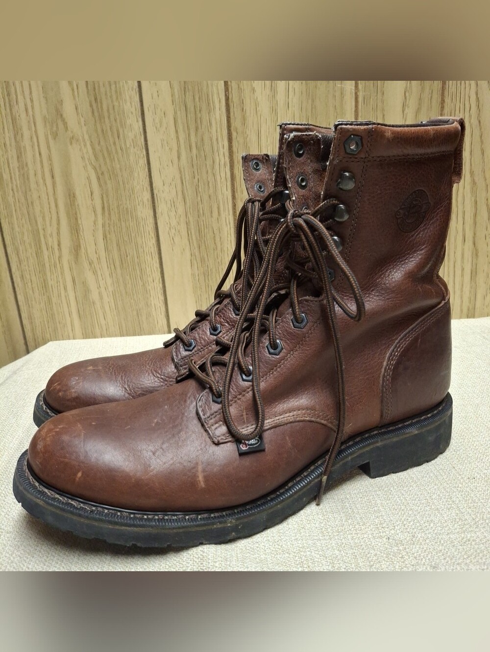 JUSTIN Original Work Boots Mens 12EE Style WK965 Lace-up Leather Western